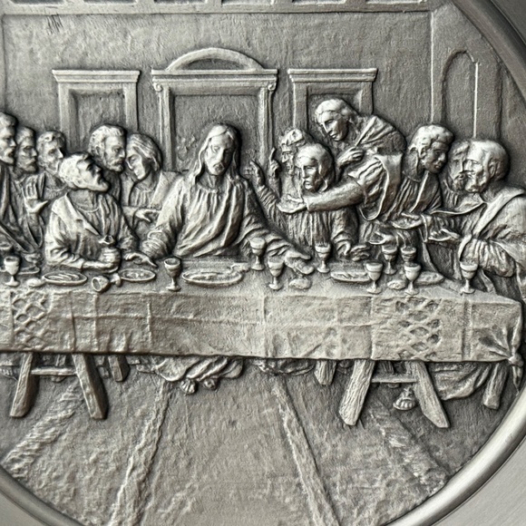 The Last Supper 3D Vintage Selangor Pewter Plate 5 5/8" - Picture 3 of 6